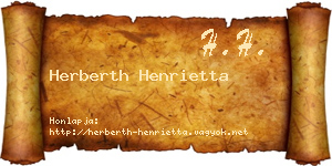 Herberth Henrietta névjegykártya
